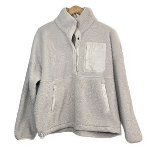 Wilo the label fleece pullover sweatshirt with pockets & adjustable waist